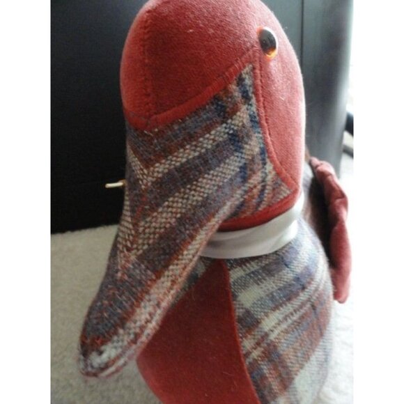 Vintage Handmade Tweed Plaid Duck Mallard Willow Brown Burnt Orange Fabric - Picture 5 of 9